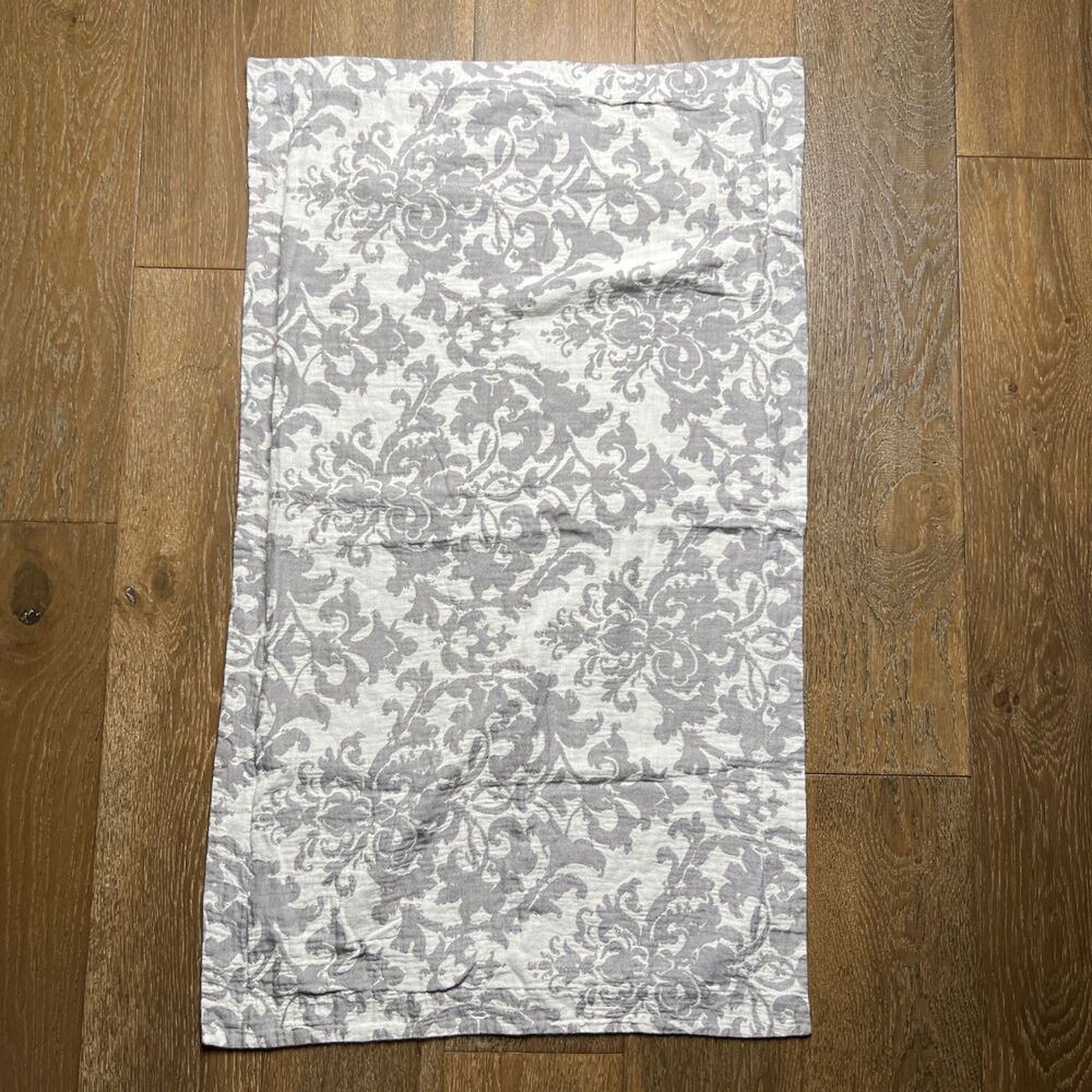 Pottery Barn Stella Damask Printed King Size Pillow Sham Gray